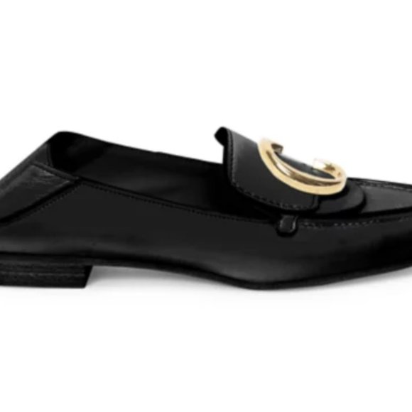 CHLOÉ Leather C Loafers Women's Black Sz. 39 - Picture 9 of 9